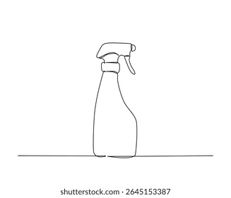 Spray bottle outline drawing illustration. one continuous line drawing of Spray cleaner bottle.