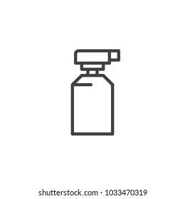 Spray bottle outline icon. linear style sign for mobile concept and web design. Bottle with dispenser pump simple line vector icon. Symbol, logo illustration. Pixel perfect vector graphics