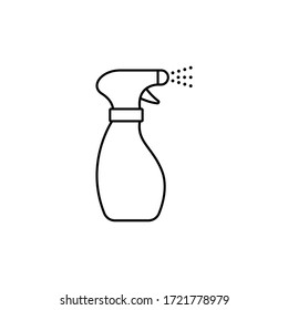 Spray bottle outline icon. linear style sign for mobile concept and web design. Bottle with dispenser pump simple line vector icon. Symbol, logo illustration.