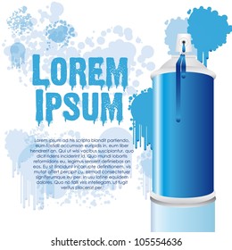 spray bottle with paint stains, vector illustration