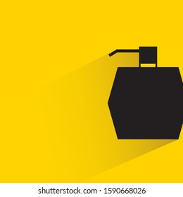 spray bottle, perfume or cleansing gel with drop shadow in yellow background