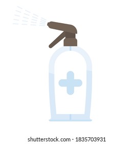Spray bottle. Sanitizer in a flat style. Isolated. Vector.