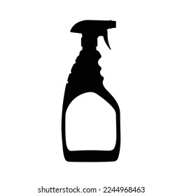 Spray Bottle Silhouette. Black and White Icon Design Element on Isolated White Background