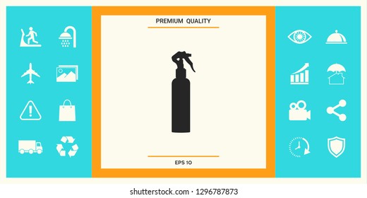 Spray Bottle silhouette. Graphic elements for your design