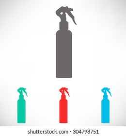 Spray Bottle silhouette. Set of varicolored icons.