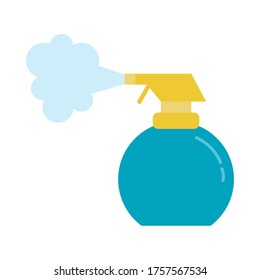 botella de spray con diseño de humo, servicio de limpieza lavado equipo de higiene en el hogar interior doméstico trabajo doméstico y mantenimiento del hogar Tema Vector ilustración