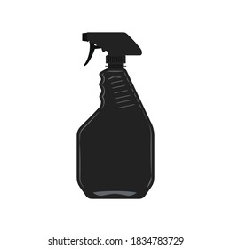 Spray Bottle, Spritzer Bottle, Black Spray Bottle, Hand Sanitizer Dispenser Vector Illustration Background