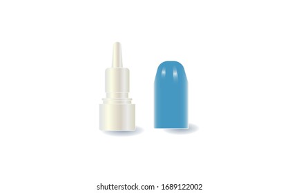 Spray bottle for use in medicine in pharmacies and stores. Vector illustration