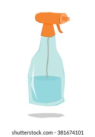 Spray bottle. Vector cartoon illustration