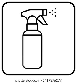 Spray bottle vector icon, button for web or app