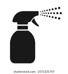 Spray bottle vector icon isolated on white background. Simple flat illustration on plastic container for water or any cleaning liquid.