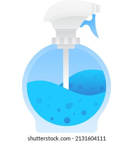 Spray bottle vector icon sprayer container with clear water isolated on white background. Cosmetic beauty aerosol