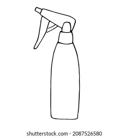 Spray-Flasche, Vektorgrafik, handgezeichnete Doodle