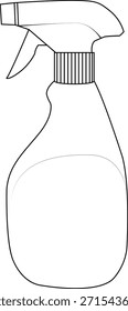 Ícone do pulverizador de detergente ou desinfetante isolado no fundo branco.