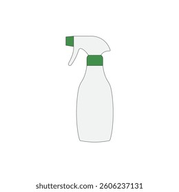 Spray bottle vector illustration on white background. Disinfection cleaning sanitizer.