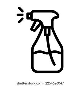 Spray Bottle Vector Line Icon Design
