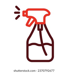 Spray Bottle Vector Thick Line Two Color Icons For Personal And Commercial Use.
