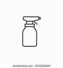 Spray bottleline in Thin line black color. flat simple vector symbols illustration.