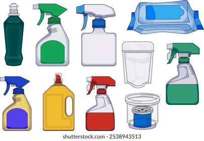 Spray Bottles and Cleaners Set | Colorful Cleaning Supplies