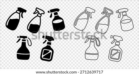 Spray bottles with multiple shapes Silhouette and Outline