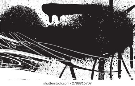 Spray brush stroke, spray Ink brush stroke background. hand drawn brush strokes, Gritty grunge with dripping paint splatters, black and white spray paint texture.eps