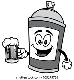 Spray Can with Beer Illustration