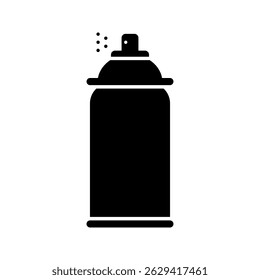 Spray kan zwart pictogram geïsoleerd op een witte achtergrond.