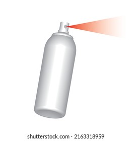 spray can or bottle, red paint, vector illustration 