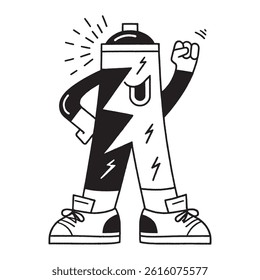 Spray can character flexing in style