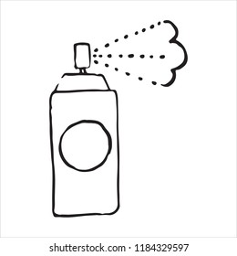 Spray can doodle icon, vector illustration