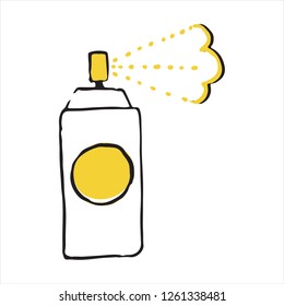 Spray can doodle icon, vector illustration