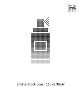 Spray Can Dot Pattern Icon. Dotted Icon Isolated on White Background. Vector Illustration of Aerosol Bottle. Vector Background for Banner, Certificate, Poster Design, Visiting Card.