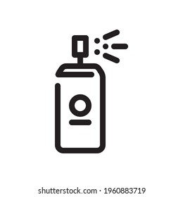 Spray kann eine flache Linie Symbol. Dünne Anzeichen für eine Desinfektion. Vektorgrafik des Symbol der Spray-Dose einzeln auf weißem Hintergrund