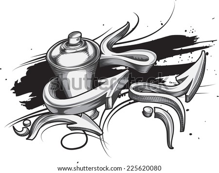 spray can graffiti arrows stock vector royalty free 225620080