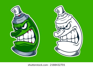 spray can graffiti mascot vector illustration