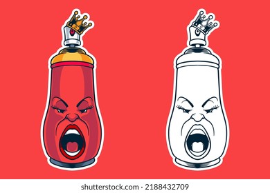 spray can graffiti mascot vector illustration