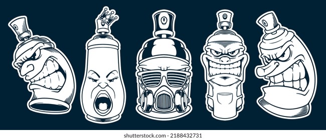 spray can graffiti mascot vector illustration