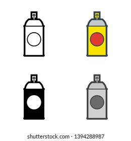 Spray Can Icon in Different Color and Style