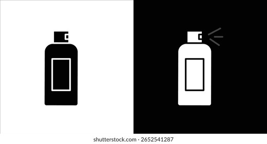 Spray can icon in flat version on black and white background