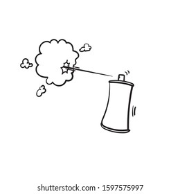 Spray can icon with hand drawn doodle illustration cartoon style isolated background