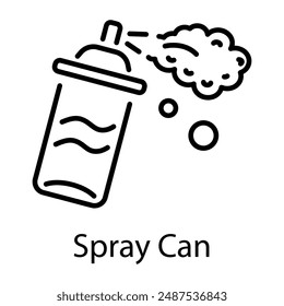 Spray can icon in line style