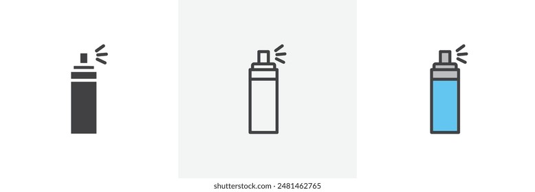 Spray can icon symbol collection on white background.