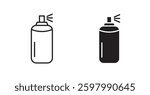 Spray can line icon vector set.