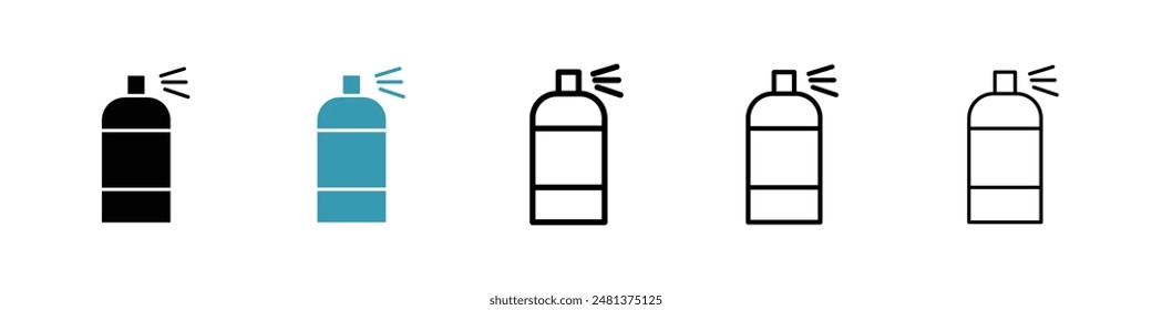 Spray can line icon vector set.