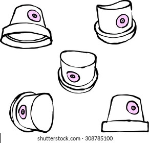 spray can nozzle cap hand drawn on a white background