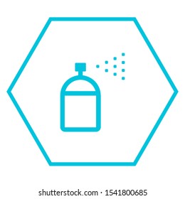 Spray can sign line vector icon. Deodorant symbol. Paint UI control sign.