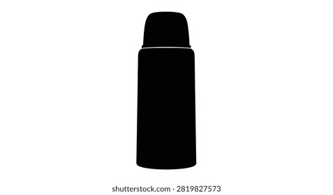 Spray can silhouette against a white background simple black shape