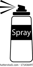 Spray can silhouette black icon. Flat Vector illustration of spray can symbol isolated on white background