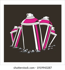 spray can sktech vector graphic illustration