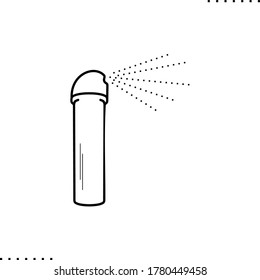 Sprühdose und Dampf-Vektorsymbol in Umrissen